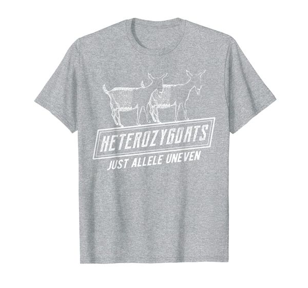 

Funny Genetics Tee | Heterozygoats Just Allele Uneven TShirt, Mainly pictures