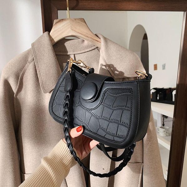 

shoulder bags korean style ladies bag stone grain designer quality 2021 fashionable female crossbody dating shopper black