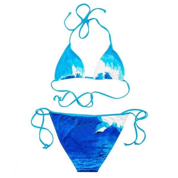 

blue bikini set letters designer swimwear women swimwears 2 pieces swimsuit split swimsuit backless bathing suits, White;black