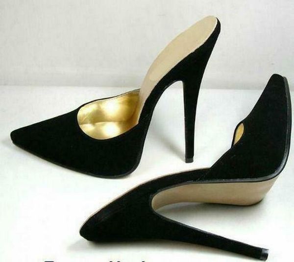 

dress shoes womens high heel stilettos pointy toe slingbacks mules sandals slippers pumps slides plus size 2021, Black