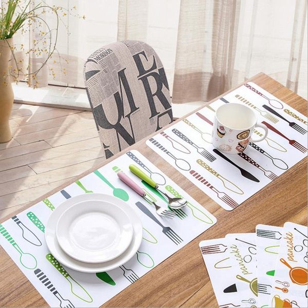 

1pc new korean printingkorean printing pvc waterproof table mat insulation pad plate mat antifouling placemat insulation