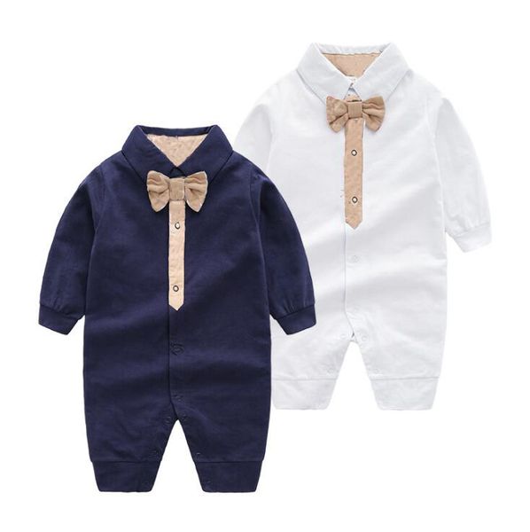 

fashion 2021 summer newborn baby boy girl clothes kids cotton short-sleeved bowknot tie coverall children short sleeve onesies romper, Blue