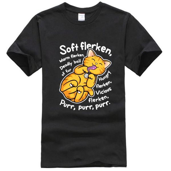 

men's t-shirts soft flerken warm deadly ball of fur hungry vicious shirt, White;black