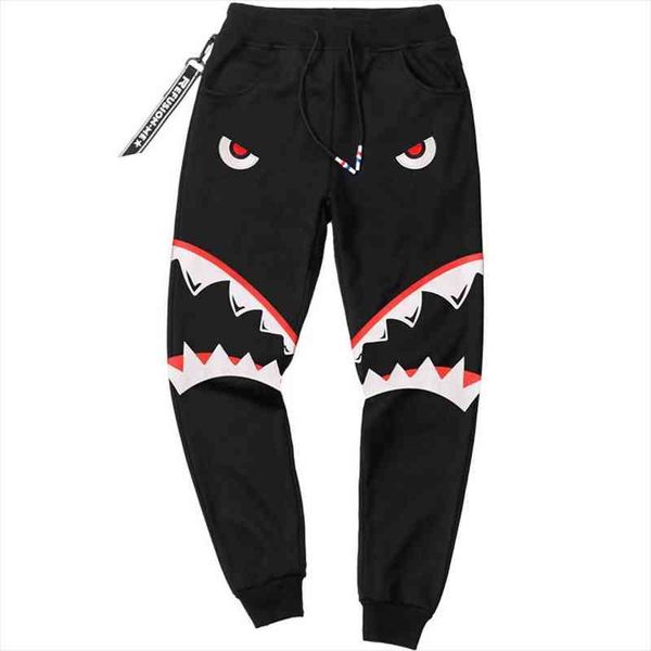 

trousers sweatpants cotton full length lightweight terry elastic waist pattern pants men printed military, Black