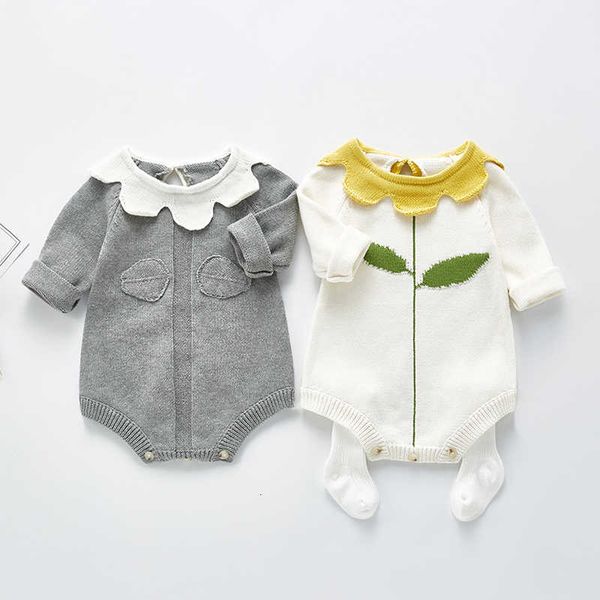 

autumn winter lotus leaf collar long sleeves baby girl newborn rompers, Blue