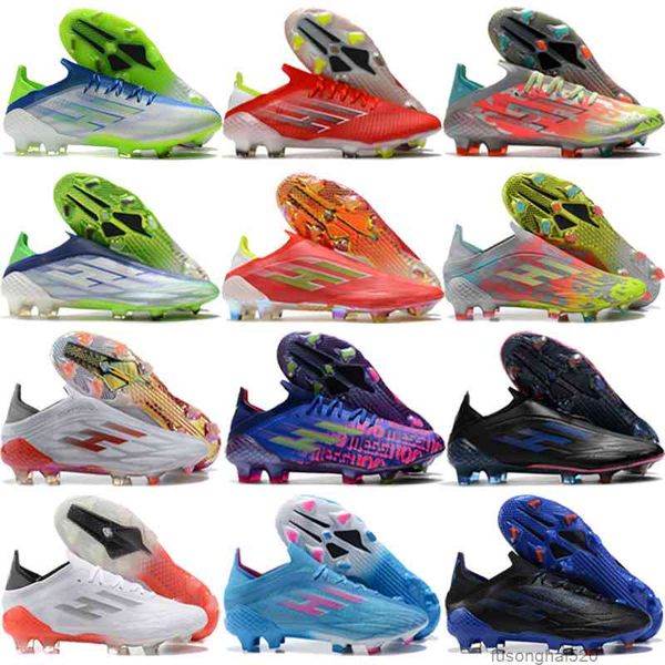 

2022 mens football shoes x speedflow+ fg soccer cleats boots blue black green red size us 6.5-11.5