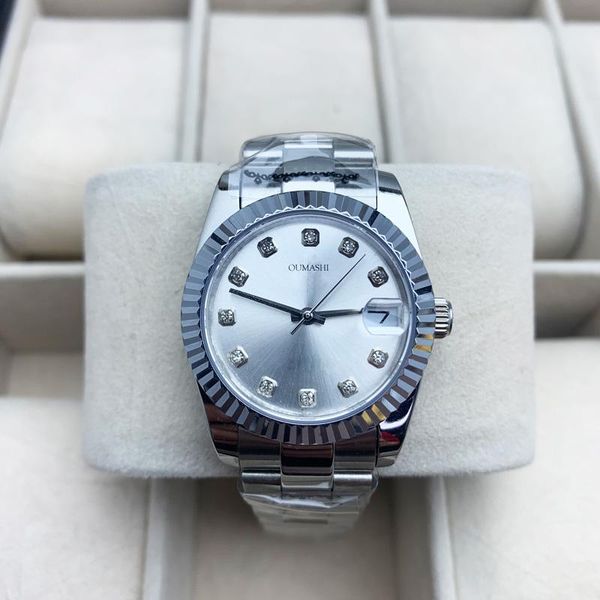 

wristwatches miyota 8215 movement 31mm women automatic watch 316 stainless steel sapphire glass girl ladies mechanical, Slivery;brown