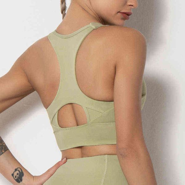 

women's tanks camis bra with beautiful back, shockproof running, sports solid color fitns yoga suit for women, White