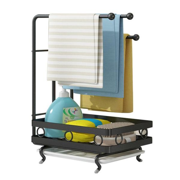 

kitchen storage & organization stand sink rag sponge drainer rack wall mounted iron organizer holder accessorie