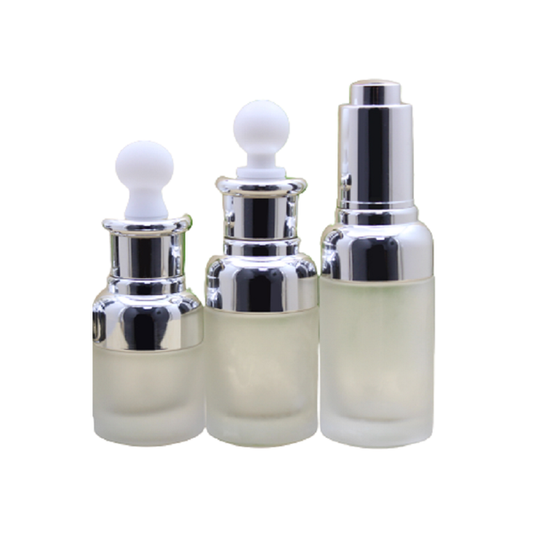 

storage bottles & jars 20ml 30ml 40ml empty frosted glass essential oil dropper vials silver ring white rubber press pump refillable bot