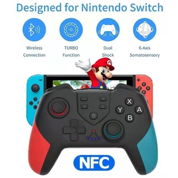 

game controllers & joysticks t23 pro wireless gamepad for n-sl bluetooth-compatible n-switch ns switch controller joystick with nfc