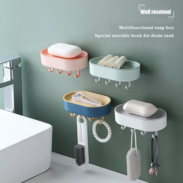 

soap dishes durable drain box multifunctional punch-wall hanging storage rack removable holder for bathroom kitchen