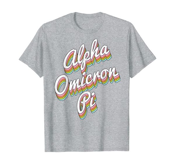 

alpha omicron pi aoii greek life sister rainbow gift t-shirt, White;black