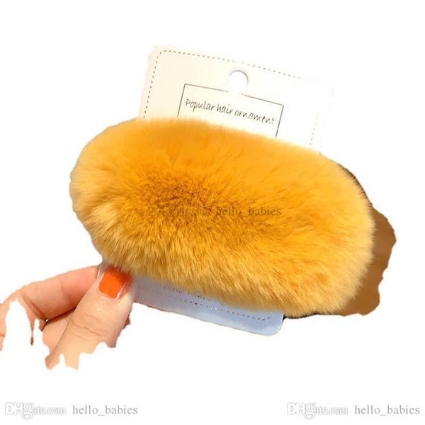 

girls hair accessories hairclips bb clip barrettes clips autumn and winter wool edge plush card liu headpiece d3333, Slivery;white