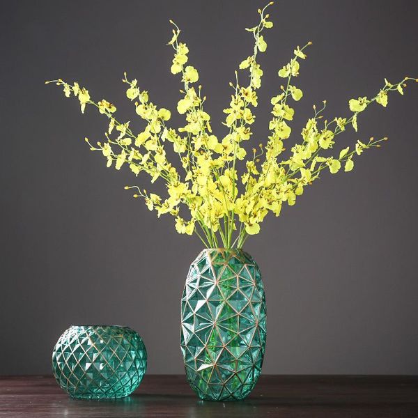 

vases glass vase american modern creative hydroponic home living room table soft plaid decoration