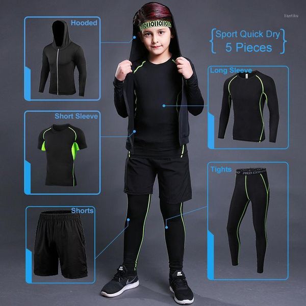 

running sets kids sport suit children sports set jogging soccer underwear sportswear gym tights pants boys tracksuit training jacket1, Black;blue