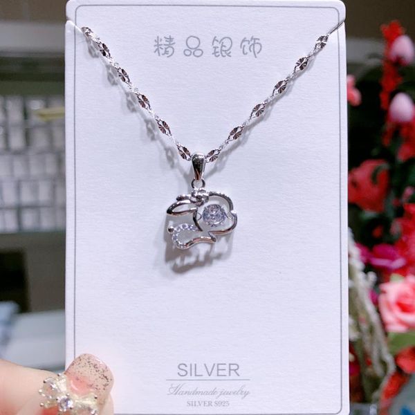 

silver fashion clever little chinese zodiac condole tip contracted joker woman beating heart necklace