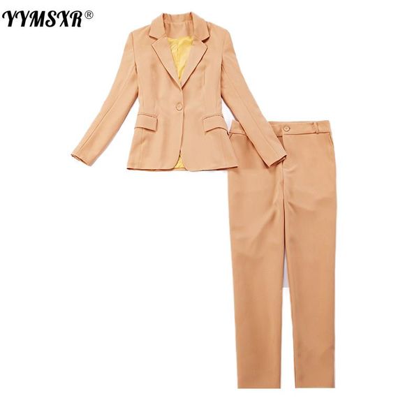 

women's two piece pants high-quality office temperament autumn and winter suit two-piece work clothes interview outfit women trousers, White