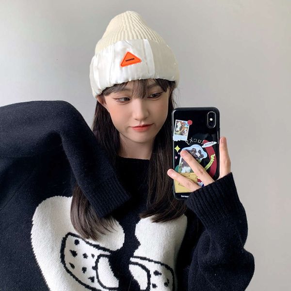 

hat wn triangular wool women's autumn and winter net red versatile knitted tide couple warm, Blue;gray