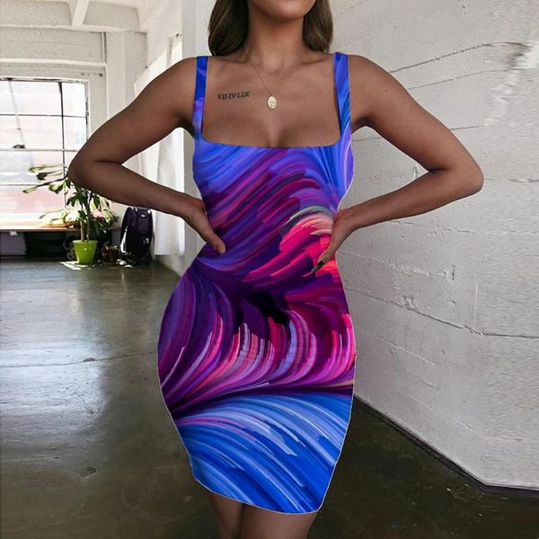 

casual dresses giyu brand colorful women dizziness bodycon dress abstract sundress art ladies womens clothing mini evening, Black;gray