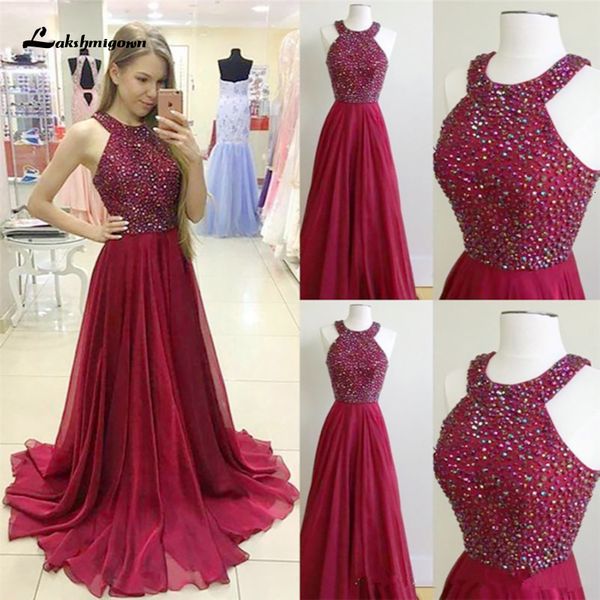 

2021 new beading es long chiffon vestido festa formal pageant evening party prom gown robe de soiree real picture cqfl, White;pink