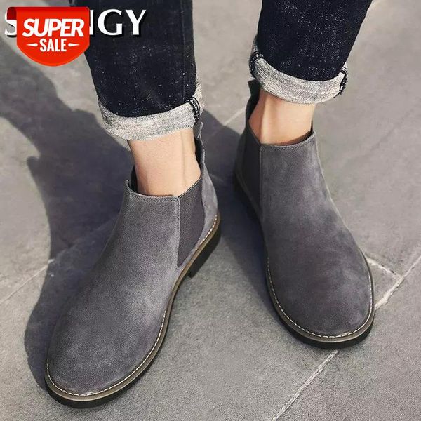 

men ankle boots sleeve outdoor autumn round toe mens casual shoe men slip on solid color rome style office new fashion boots #3k3o
