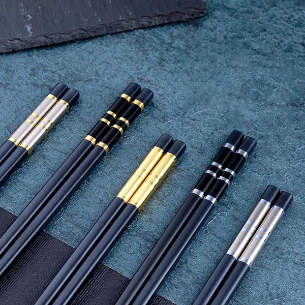 

chopsticks 10 pair alloy sushi sticks tableware chinese stick catering utensils non-slip household kitchen