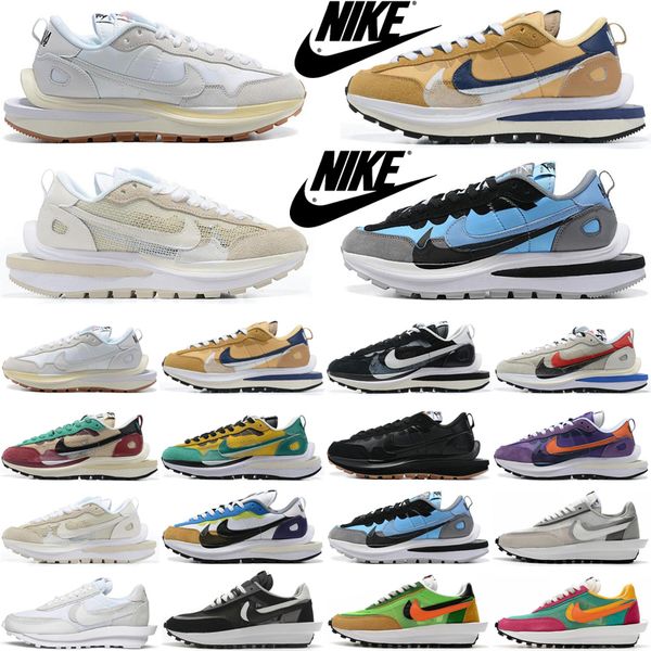 

nike sacai vaporwaffle waffle ldv ldwaffle clot men women running shoes black white nylon sail sesame dark iris mens trainers sports sneaker