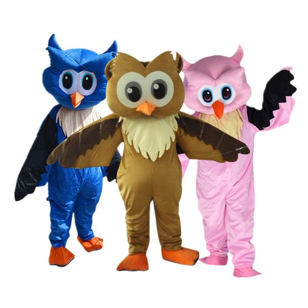 Mascot CostumesRealistic coruja mascote traje dos desenhos animados pássaros boneca roupas halloween xmas outdoor jumpsuit parada ternos vestido customizável