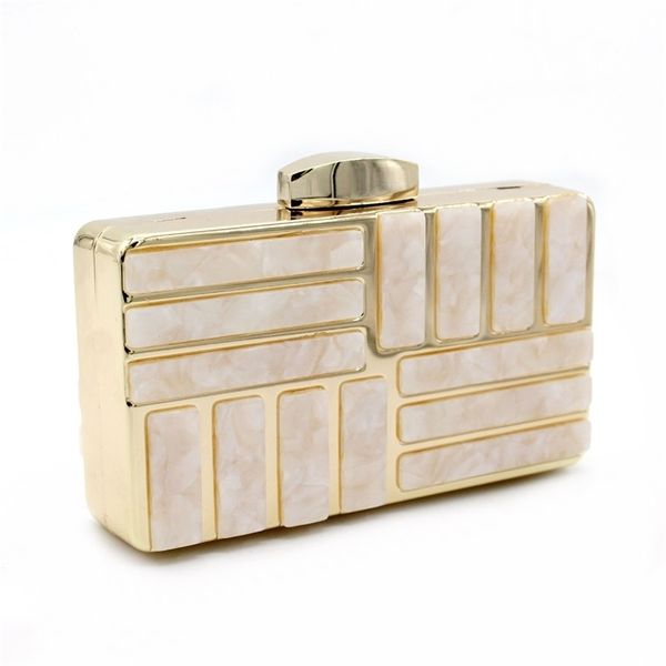 

new marbling stitching chain banquet hand dress bag