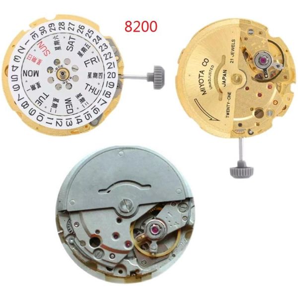 

repair tools & kits original japan movement for miyota 8200 automatic 21 jewels watch replacement spare parts double /single calendar