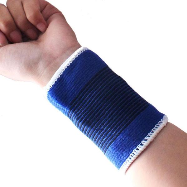 

1pair professional sports wristbands wrist brace wristband palm support knit warming protector sport care accessories supplies, Black;red
