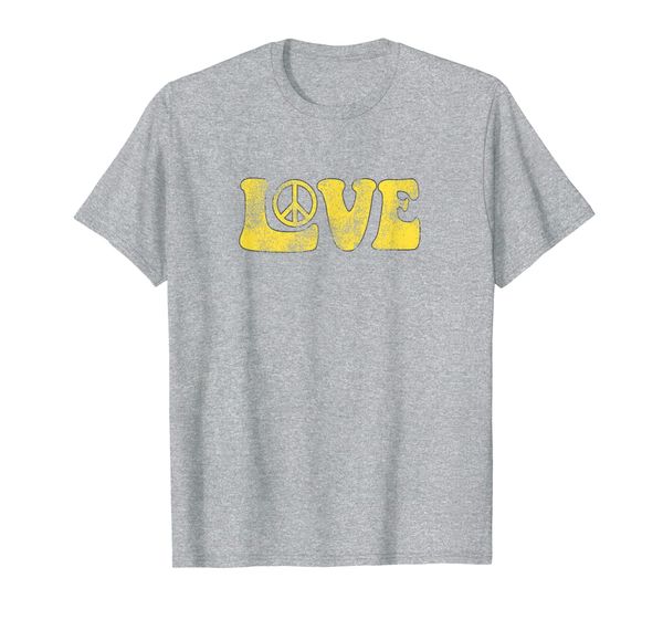 

love with peace sign groovy hippie t shirt, White;black