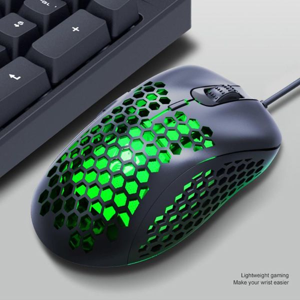 

mice gaming mouse 4-color backlight optical usb wired honeycomb hole for t-wolf g540 office caring computer supplies