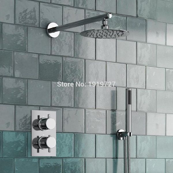 

vidric round style concealed thermostatic mixer valve handheld bathroom product bath shower set 2 dial 2 way modern shower syste
