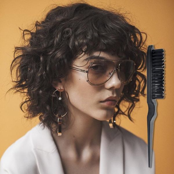 

hair brushes 1pc professional comb pointed tail teasing curly brush salon hairdressing styling multiple teeth combs tools, Silver