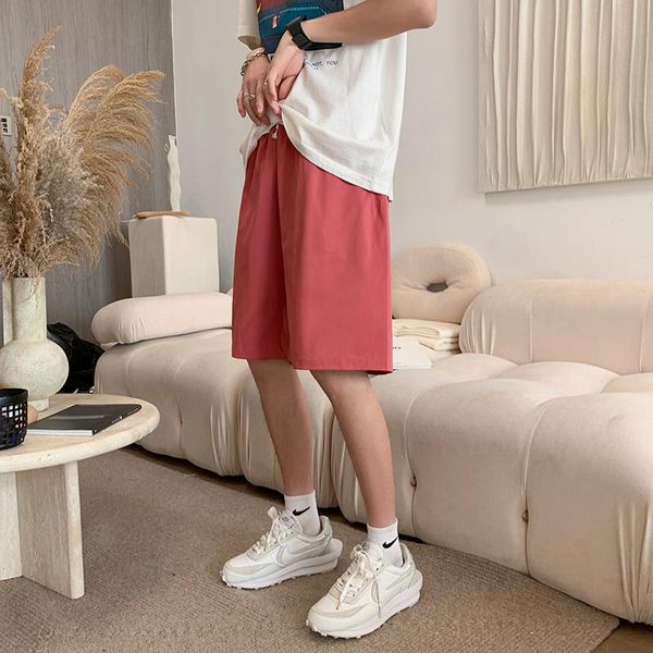 

men's shorts 2021 summer loose sports pants solid color casual, White;black