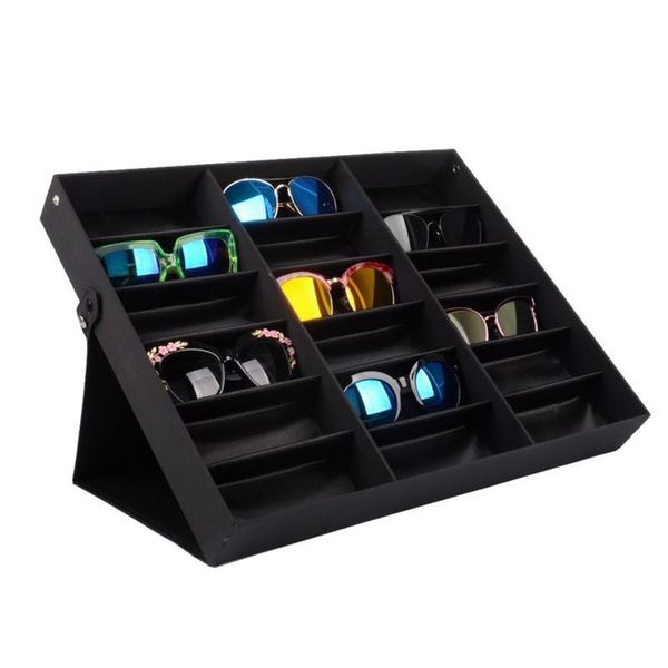 

storage boxes & bins augkun 18 compartment black glasses box sunglasses display stand