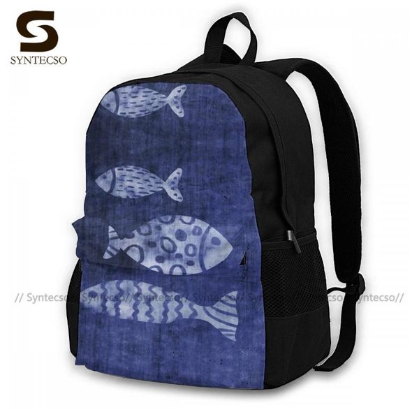 

fish backpacks polyester business youth backpack durable streetwear bags