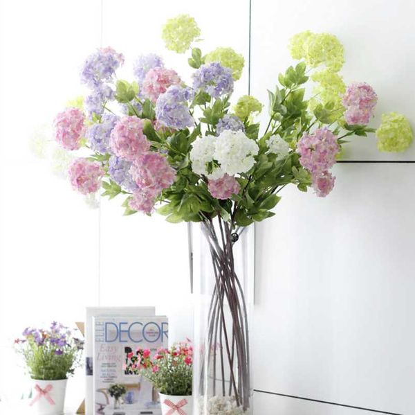 

decorative flowers & wreaths 1 pcs 85cm 4 flower heads artificial small hydrangea bouquet home wedding table room decoration gift f643