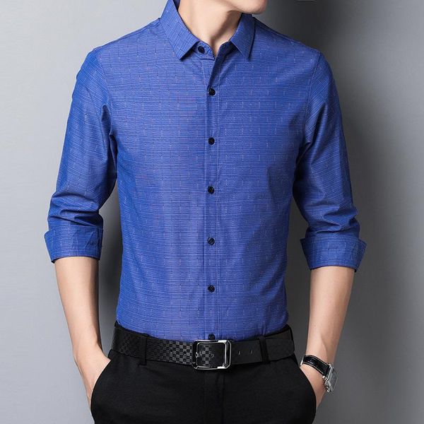 

men's casual shirts fashion striped shirt autumn male long sleeve lapel print for men clothing brand youth slim camisa masculina, White;black