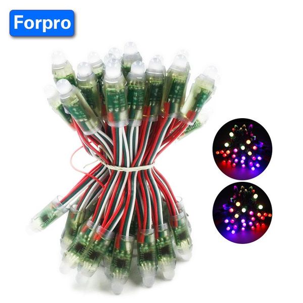 

50pcs addressable 12mm ws2811 full color led pixel module dc5v string rated rgb digital christmas light+controller modules