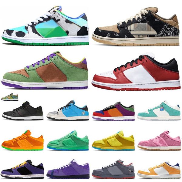 

2021 fashion designers skateboard sneakers for men women low chunky dunky community garden chicago travis scotts running shoes trainers, White;red