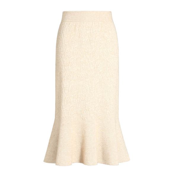 

new 2021 high waist pure color spring bodycon knit straight long women casual beige skirt faldas jupe femme saia 8k64, Black