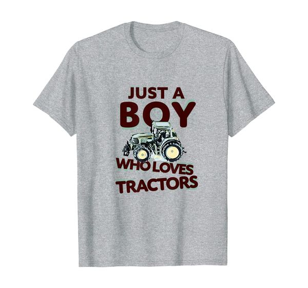 

just a boy who loves tractors funny farmer gift t-shirt, White;black