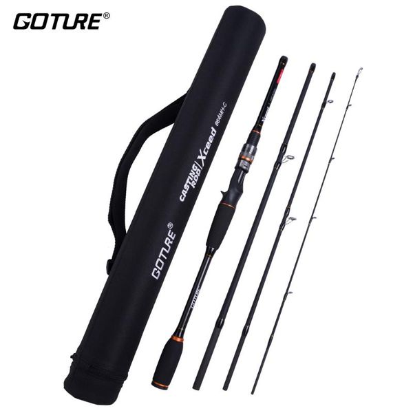 

goture 1.98m 2.1m 2.4m 2.7m 3.0m 4 pieces fishing rod portable lure carbon fiber m/mh spinning baitcasting rods fishing tackle
