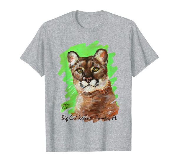 

acrylic reise cougar painted tee shirt, White;black