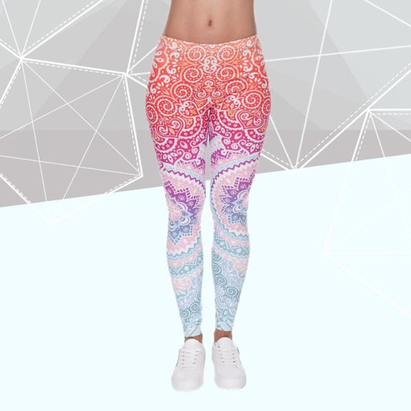 

yoga outfits 1pc 3d colorful digital printing sports pants high waist leggings elastic tight fitness gym tights), White;red