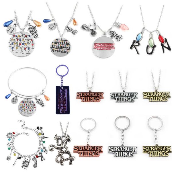

rj 20pcs/lot stranger things alphabet light wall monster 11 letter snake pendant lady girl necklaces wholes movie jewelry, Silver