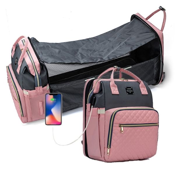 

mommy diaper bags mother large capacity travel nappy backpacks with changing mat convenient baby nursing portable bags backpack 210922